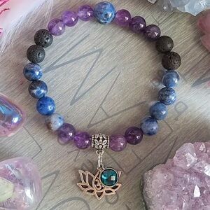 Lotus gemstone bracelet